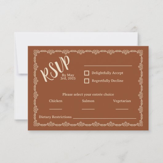 Sauvage Votre Rustique Boho Wedding Carte RSVP (Devant)