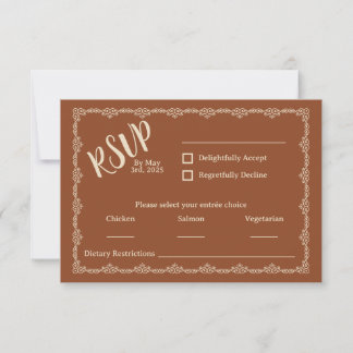 Sauvage Votre Rustique Boho Wedding Carte RSVP