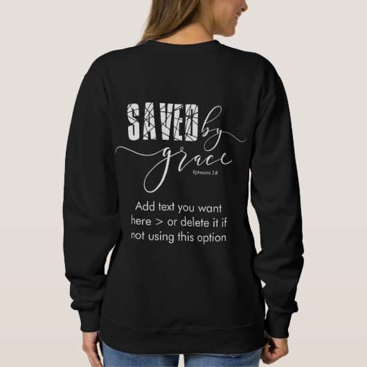 Sauvé par Grace Christian Scripture Sweatshirt (Dos)