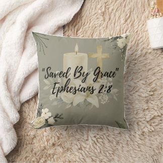 « Sauvé par la grâce » Coussin chrétien  | Éphésie