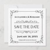 Sauvegarder La Carte Faire-part Mariage Date (Devant)