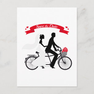 Sauvegarder la date, faire-part de mariage tandem
