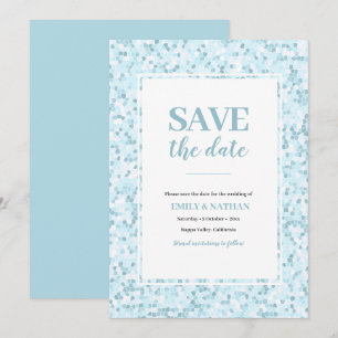 Sauvegarder la date Invitation Mosaïque bleu aqua