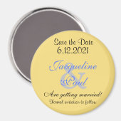 Sauver la Date Aimants Jaune Pâle Bleu (Recto/Verso)