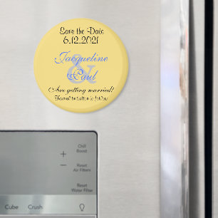 Sauver la Date Aimants Jaune Pâle Bleu