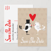 Sauver la date Amoureux & Cœurs Carte postale marr (Devant / Derrière)