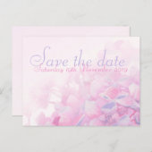 Sauver la date carte de mariage hortensia rose vio (Devant / Derrière)