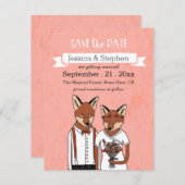 Sauver la Date - Carte de Renard en Amour (Devant / Derrière)