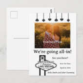 Sauver la date Carte postale de mariage à Las Vega (Devant / Derrière)