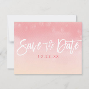 SAUVER LA DATE CARTE POSTALE ombre coral aquarelle