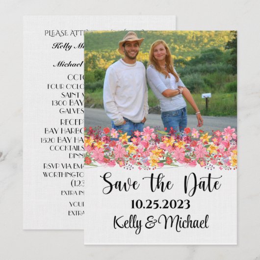 Sauver la date et Invitation (Devant / Derrière)