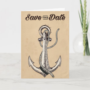 Sauver la date vintage ancre nautique