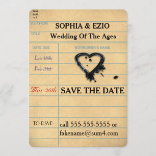 Sauvez la carte de bibliothèque de date