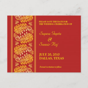 Sauvez la carte indienne de style de date