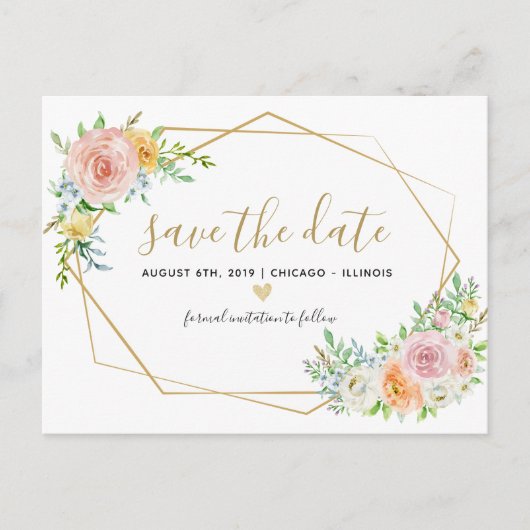 Sauvez la carte postale florale de rose (Devant)