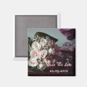 Sauvez la date bouquet de mariée, aimant (Recto/Verso)
