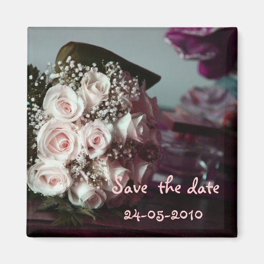 Sauvez la date bouquet de mariée, aimant (Devant)