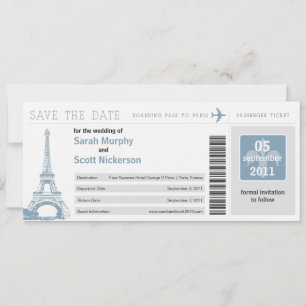 Sauvez la Date Carte d'Embarquement pour Paris Fra