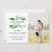 Sauvez la date carte photo de verdure tropicale (Devant)