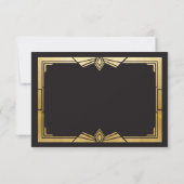 Sauvez la date de mariage Invitations d'or 1920's (Dos)