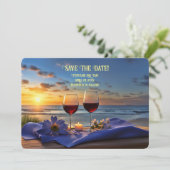 Sauvez la date Romantic Beach Wine Faire-part (Debout devant)