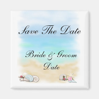 Sauvez la date Seashells Beach Magnets de mariage