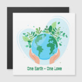 Sauvez la planète. Carte magnétique One Earth One (Devant / Derrière)