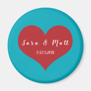 Sauvez le bleu du magnet   de mariage de date +