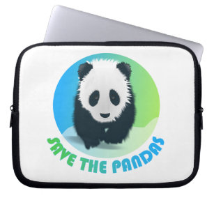 Sauvez le sac d'ordinateur portable de pandas