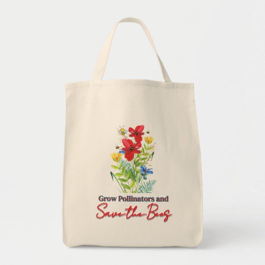 Sauvez le Sac fourre-tout floral des abeilles (Devant)