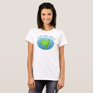 Sauvez le T-shirt de tortue de mer d'océan