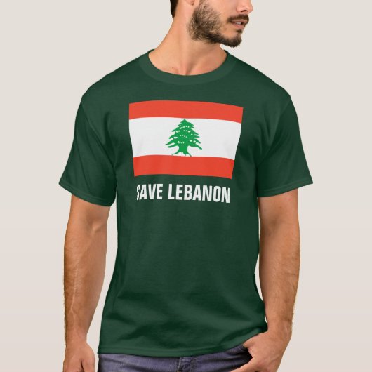 Sauvez le T-shirt du Liban Forest Green (Devant)