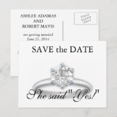 Sauvez les cartes de bague à diamant de platine de (Devant / Derrière)