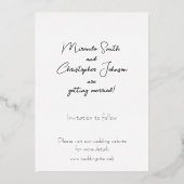 Sauvez les dates Foil Invitation (Verso)