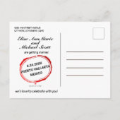 Sauvez les dates, Mariage de plage, Invitation (Dos)