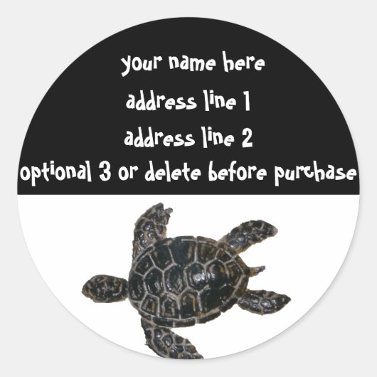 Sauvez les Étiquettes de adresse des tortues (Devant)