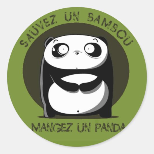 Sauvez un bambou ronde sticker (Voorkant)