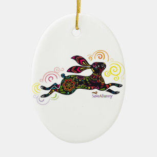 Sauvez un ornement d'art de lapin
