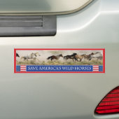 Sauvons les chevaux sauvages de l'Amérique Sticker (En voiture)