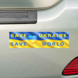 Sauvons l'Ukraine Sticker pour pare-chocs Save Wor