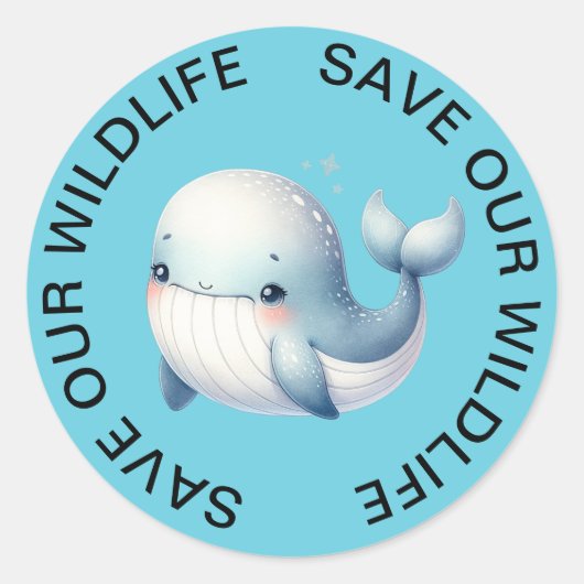 Sauvons nos Stickers Baleine Bleue Faune (Devant)