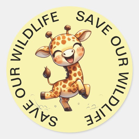 Sauvons nos Stickers Faune, Graphique en Giraffe (Devant)