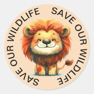 Sauvons nos Stickers Wildlife, Lion Graphic