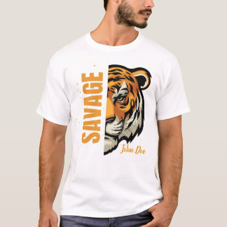 Savage bengaals tijger wild typografie alpha man t-shirt
