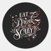 Savage Halloween Spooky Aesthetic Graphic Style Ronde Sticker (Voorkant)