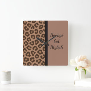 Savage maar stijlvolle Leopard Print Vierkante Klok