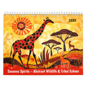 Savanna Geesten – Abstracte Wilde Dieren & Tribale Kalender