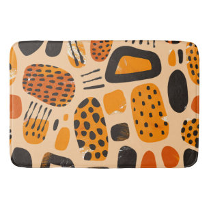 "Savanna Pop: Tribale Vibe in Oranje & Zwart" Badmat