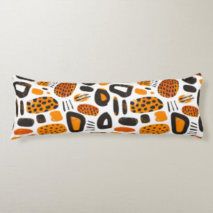 Savanna Pop: Tribale Vibe in Oranje & Zwart Lichaamskussen