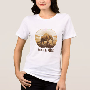 “Savanna Reuzen – Majestueus Olifanten Kudde T-shi Tri-Blend Shirt